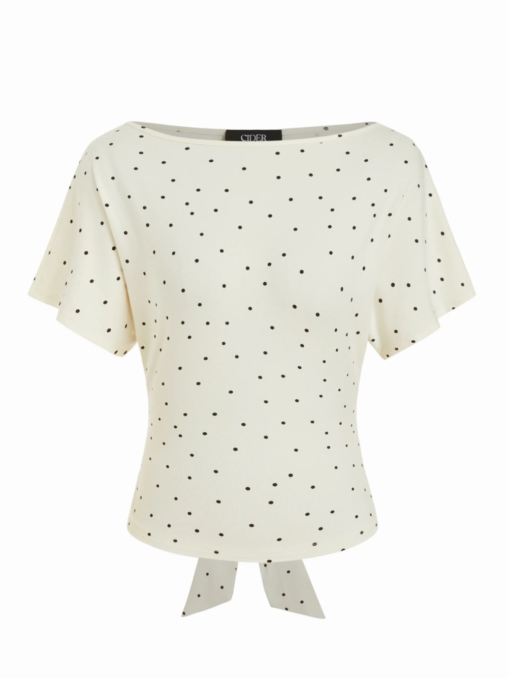 Cider Boat Neck Polka Dot Top